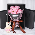 Valentine'S Day Artificial Flowers 7 Rose Soap Bouquet Gift Box Teddy Bear Flower Creative Valentine'S Day Gift Home Decor